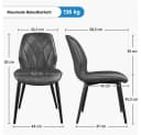 Yaheetech Küchenstuhl (2 St) Esszimmerstühle 2er Set Polsterstuhl für Küche/Esszimmer Bild 3