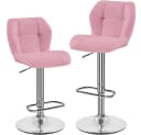 Yaheetech Barhocker 2er Set Rosa Höhenverstellbar mit Fußstütze Bild 2