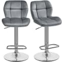 Yaheetech Barhocker Set Grau Höhenverstellbar mit Fußstütze Bild 2