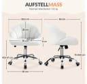 Yaheetech Bürostuhl Weiß höhenverstellbar mit Rollen Bild 4