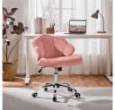 Yaheetech Bürostuhl Rosa Höhenverstellbar mit Rollen Bild 1
