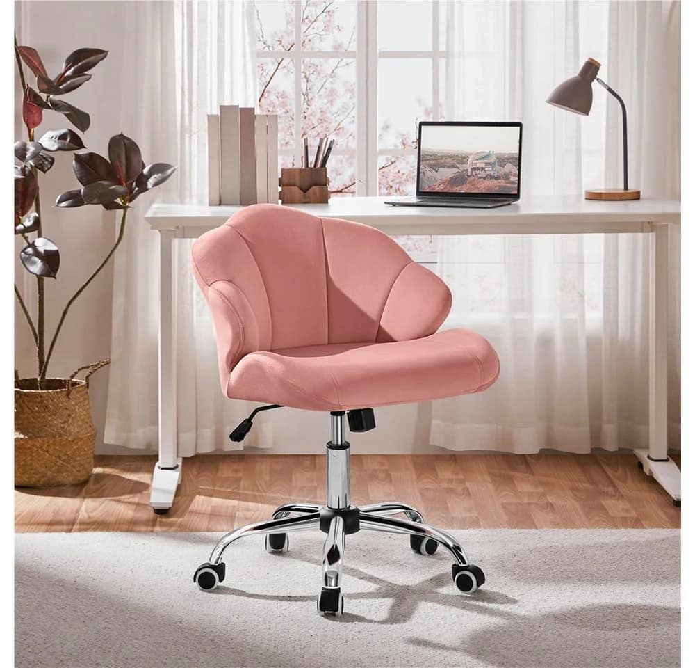 Yaheetech Bürostuhl Rosa Höhenverstellbar mit Rollen