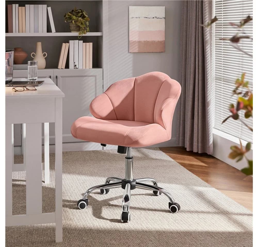 Yaheetech Bürostuhl Rosa Höhenverstellbar mit Rollen - Bild 3