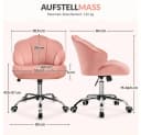 Yaheetech Bürostuhl Rosa Höhenverstellbar mit Rollen Bild 4