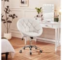 Yaheetech Ergonomischer Bürostuhl Weiß Höhenverstellbar mit Rollen Bild 1