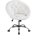 Yaheetech Ergonomischer Bürostuhl Weiß Höhenverstellbar mit Rollen Bild 2