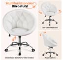 Yaheetech Ergonomischer Bürostuhl Weiß Höhenverstellbar mit Rollen Bild 5
