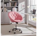 Yaheetech Ergonomischer Bürostuhl Pink Höhenverstellbar mit Rollen Bild 3