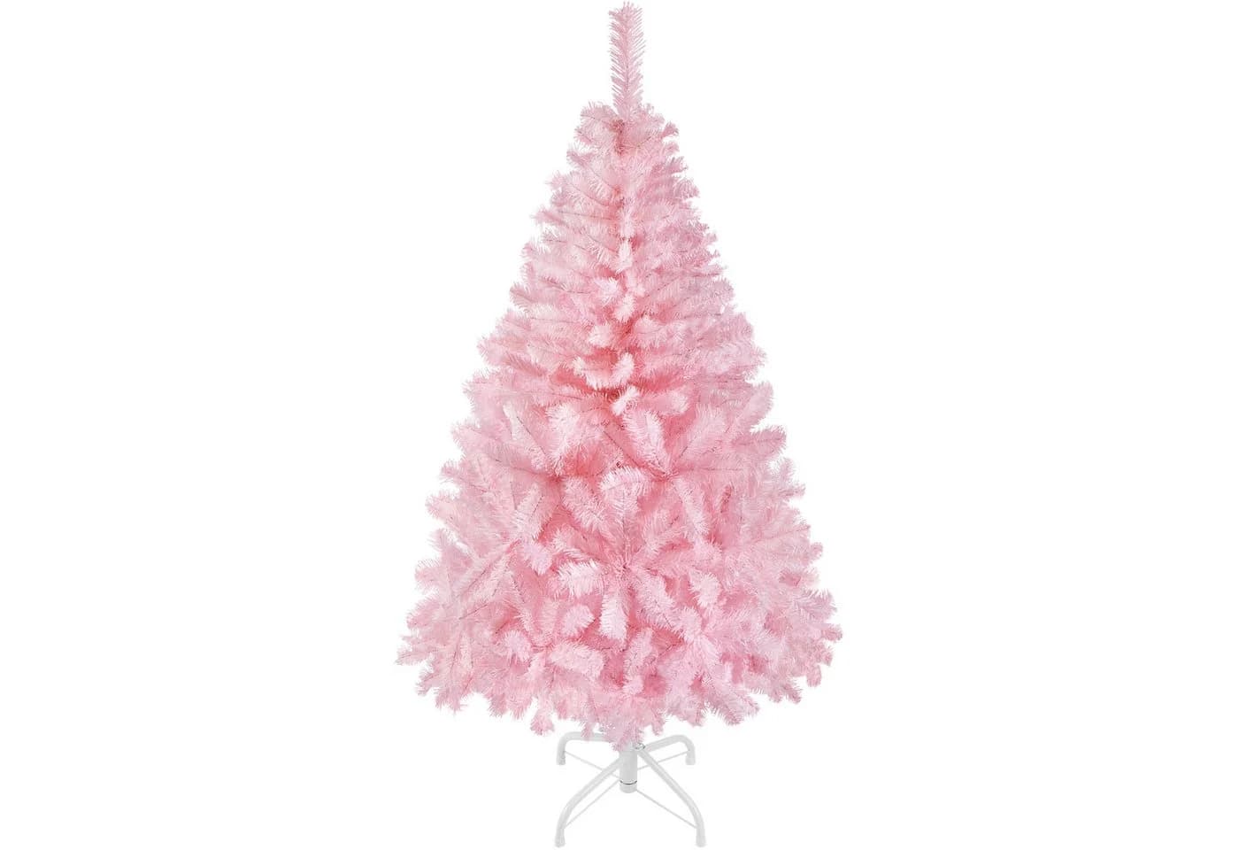 Yaheetech Künstlicher Weihnachtsbaum Rosa 124 cm mit Metallständer - Bild 2