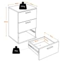 Yaheetech Nachttisch Beistelltisch 2er-Set Beige 3 Schubladen Bild 4