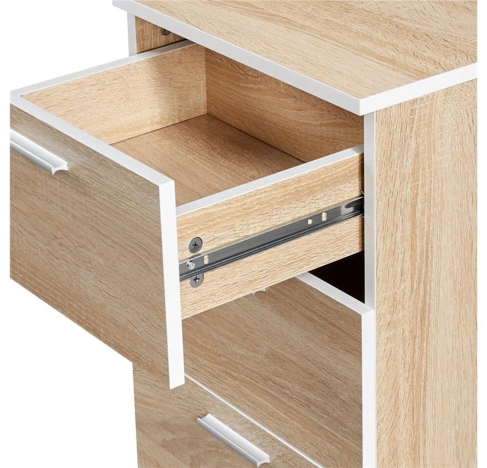 Yaheetech Nachttisch Beistelltisch 2er-Set Beige 3 Schubladen - Bild 5