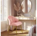 Yaheetech Esszimmerstuhl Loungesessel Muschelform Pink Bild 1