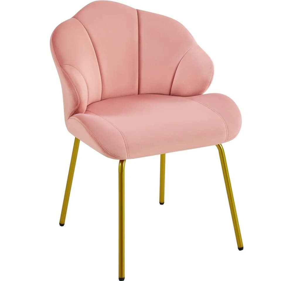 Yaheetech Esszimmerstuhl Loungesessel Muschelform Pink - Bild 2
