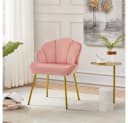 Yaheetech Esszimmerstuhl Loungesessel Muschelform Pink Bild 3
