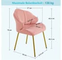 Yaheetech Esszimmerstuhl Loungesessel Muschelform Pink Bild 4