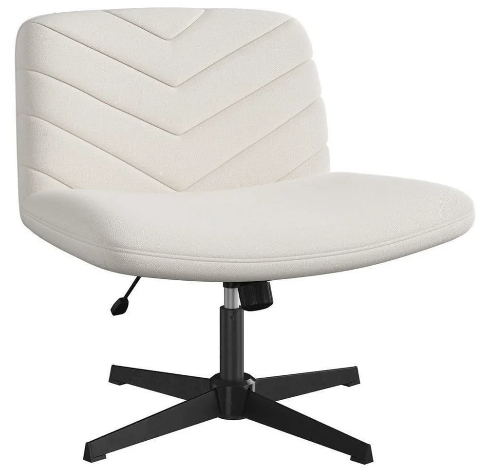 Yaheetech Drehstuhl Beige Polstersessel höhenverstellbar armlehnlos - Bild 2