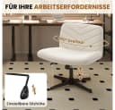Yaheetech Drehstuhl Beige Polstersessel höhenverstellbar armlehnlos Bild 5