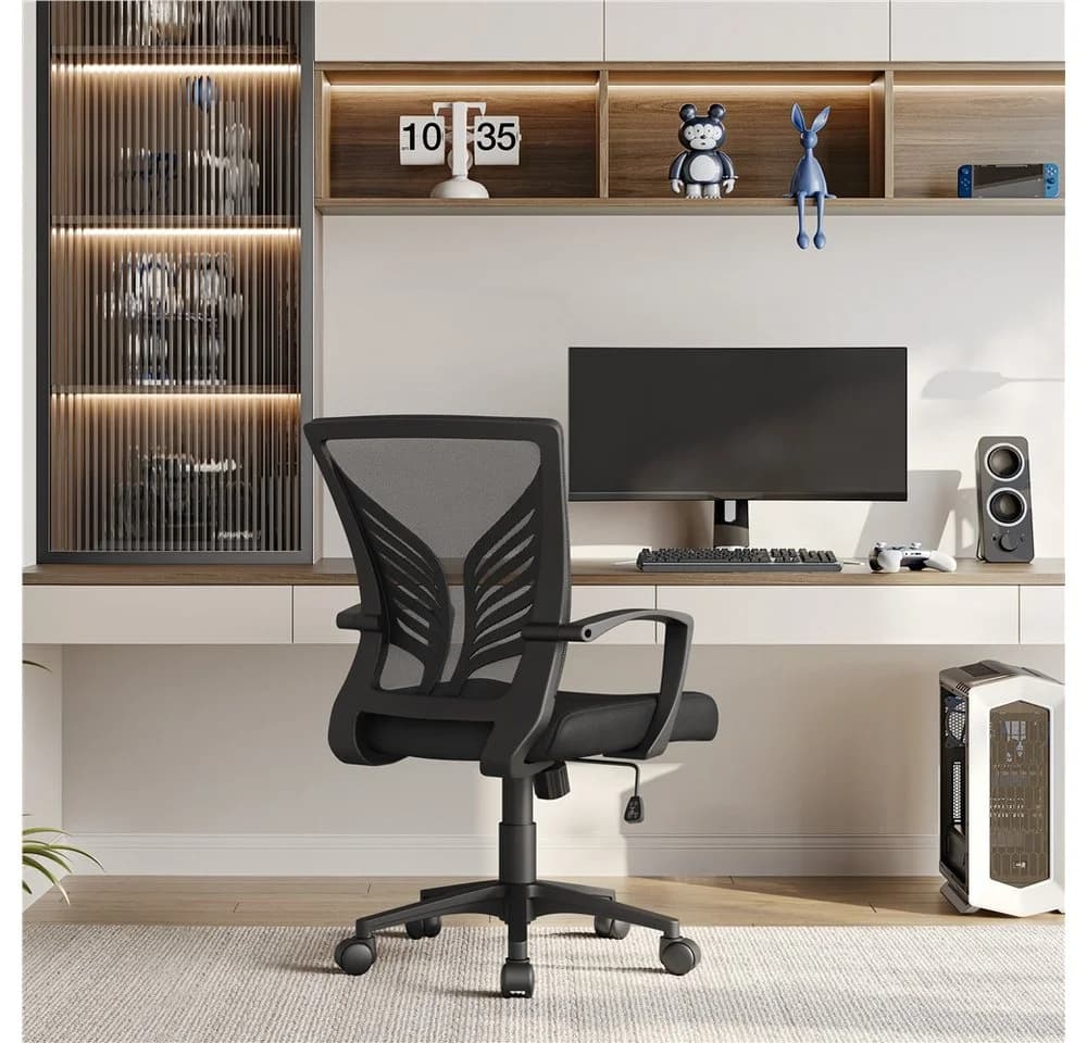 Yaheetech Bürostuhl Höhenverstellbarer Drehstuhl mit Schaukelfunktion für Arbeitszimmer und Büro