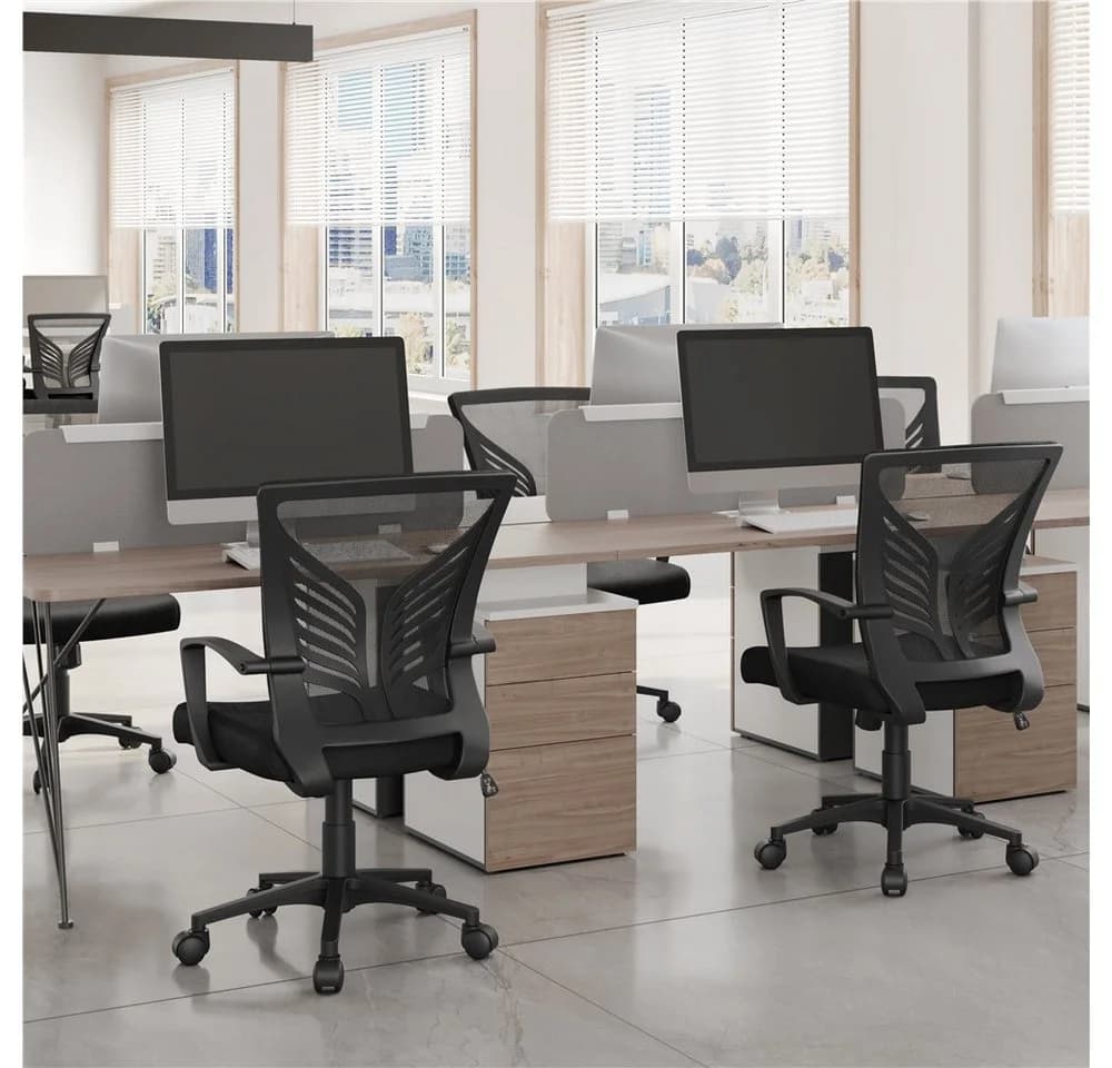 Yaheetech Bürostuhl Höhenverstellbarer Drehstuhl mit Schaukelfunktion für Arbeitszimmer und Büro - Bild 3