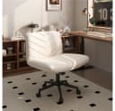 Yaheetech Drehstuhl Beige mit breitem Sitzkissen höhenverstellbar Bild 1