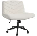 Yaheetech Drehstuhl Beige mit breitem Sitzkissen höhenverstellbar Bild 2