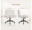 Yaheetech Drehstuhl Beige mit breitem Sitzkissen höhenverstellbar Bild 4