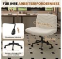 Yaheetech Drehstuhl Beige mit breitem Sitzkissen höhenverstellbar Bild 5