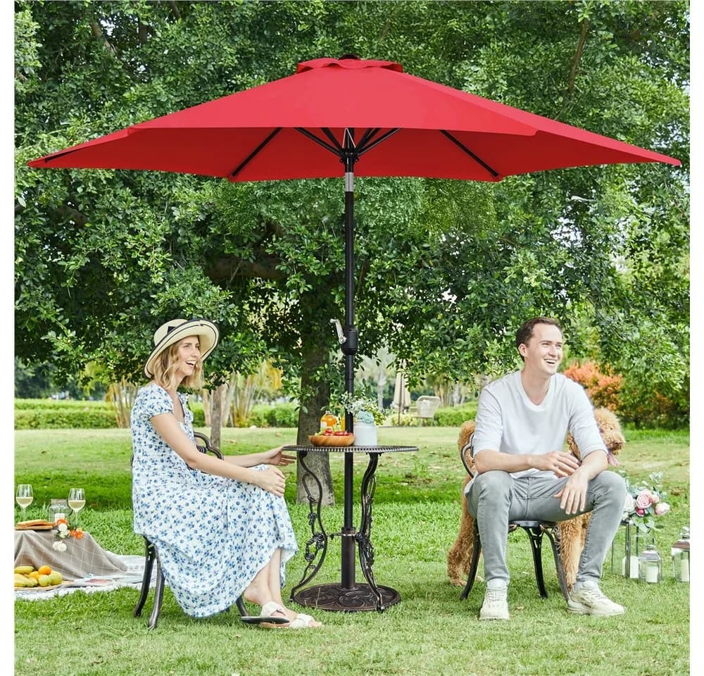 Yaheetech Sonnenschirm 269 cm Garten- und Marktschirm mit 6 Metallstreben - Bild 3