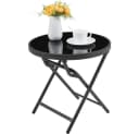 Yaheetech Gartentisch Klappbar Ø46 cm Schwarz Bild 2