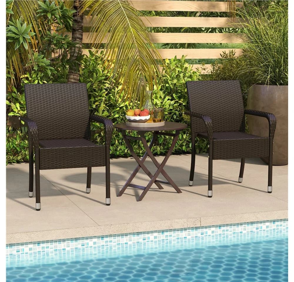 Yaheetech Gartenstuhl 2er-Set Rattan-Optik Metallbeine - Bild 3