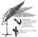 Yaheetech Neigbarer Ampelschirm Grau 300 cm mit Kurbel Bild 5
