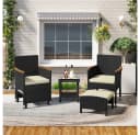 Yaheetech Gartenlounge-Set Rattan-Optik 2 Sessel 2 Fußhocker 1 Kaffeetisch Bild 3