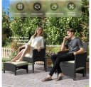 Yaheetech Gartenlounge-Set Rattan-Optik 2 Sessel 2 Fußhocker 1 Kaffeetisch Bild 5