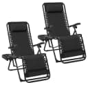 Yaheetech Zero-Gravity-Klappstuhl 2er-Set Schwarz Bild 2
