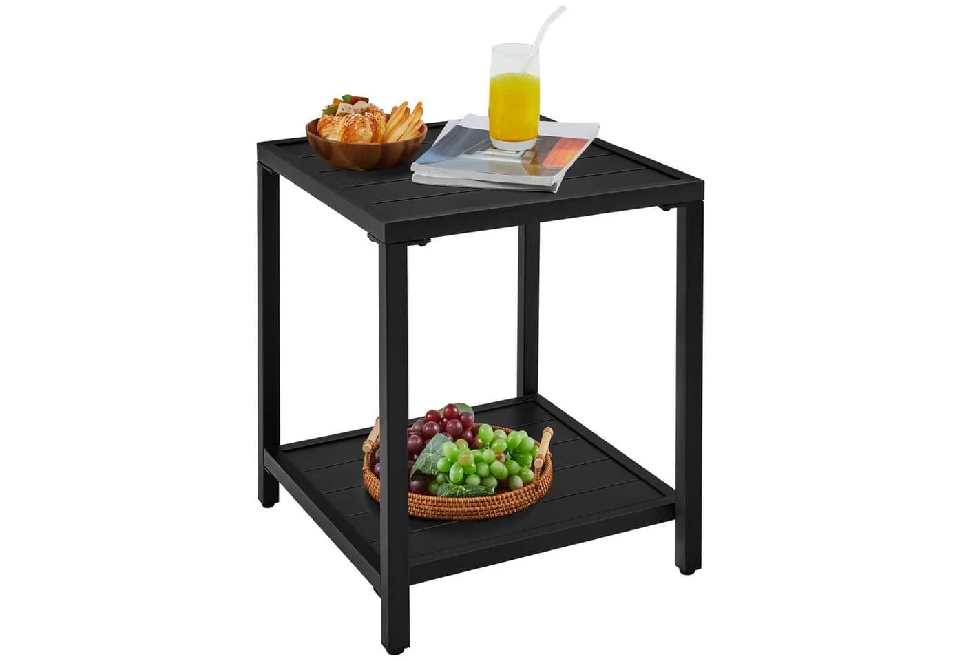 Yaheetech Gartentisch 45x45x54 cm, Balkontisch Beistelltisch aus Latten Quadratischer Kaffeetisch - Bild 2