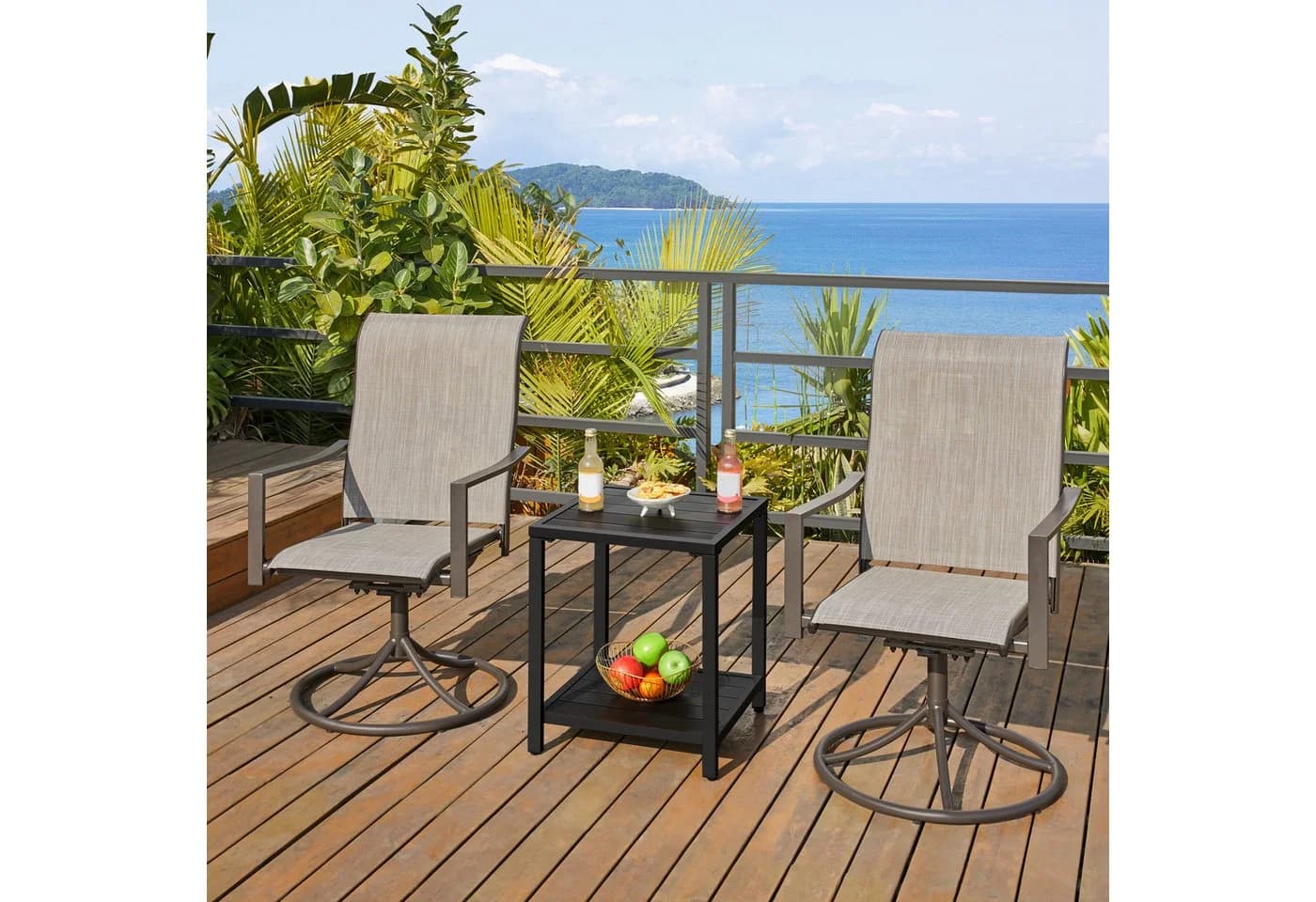Yaheetech Gartentisch 45x45x54 cm, Balkontisch Beistelltisch aus Latten Quadratischer Kaffeetisch - Bild 3