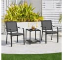 Yaheetech 4er-Set Gartenstuhl Grau Stapelbar Texteline Metall Bild 3