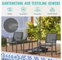Yaheetech 4er-Set Gartenstuhl Grau Stapelbar Texteline Metall Bild 5