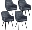 Yaheetech Esszimmerstuhl 4er Set Grau mit Armlehnen Bild 2