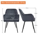 Yaheetech Esszimmerstuhl 4er Set Grau mit Armlehnen Bild 4