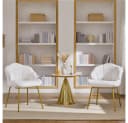 Yaheetech Loungesessel Muschelform 2er Set Weiß Samt Bild 1