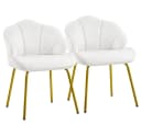 Yaheetech Loungesessel Muschelform 2er Set Weiß Samt Bild 2