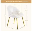 Yaheetech Loungesessel Muschelform 2er Set Weiß Samt Bild 4