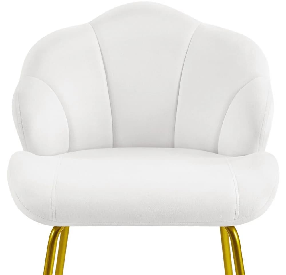Yaheetech Loungesessel Muschelform 2er Set Weiß Samt - Bild 5