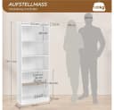 Yaheetech Bücherregal 180 cm H Standregal 6 Ebenen Weiß Bild 4