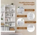 Yaheetech Bücherregal 180 cm H Standregal 6 Ebenen Weiß Bild 5