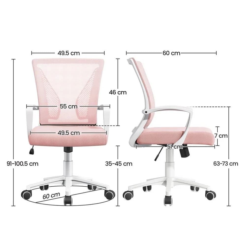 Yaheetech Bürostuhl Höhenverstellbarer Chefsessel Ergonomischer Drehstuhl Arbeitsstuhl Computerstuhl mit Wippfunktion - Bild 4