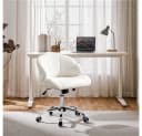Yaheetech Bürostuhl Drehstuhl höhenverstellbar Weiß Boucle Bild 3