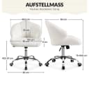 Yaheetech Bürostuhl Drehstuhl höhenverstellbar Weiß Boucle Bild 4