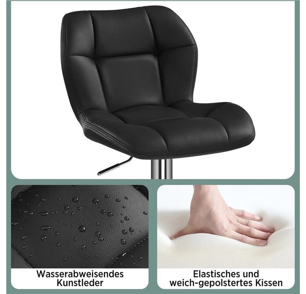 Yaheetech Barhocker Grau 360° Drehbar mit Fußstütze - Bild 5